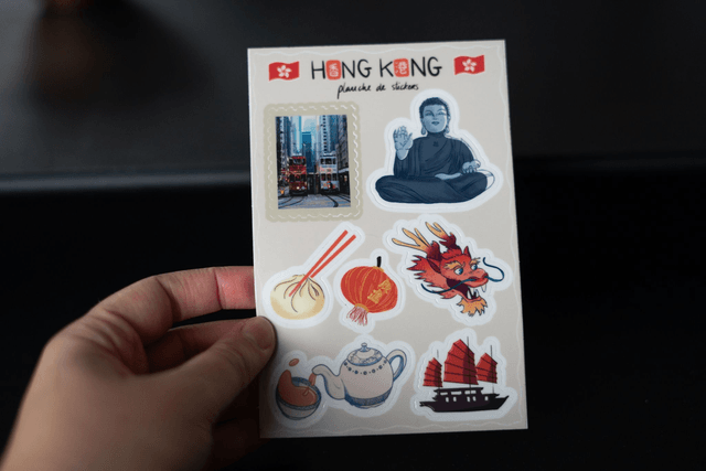 Planche stickers "Agat & Poppi à Hong Kong