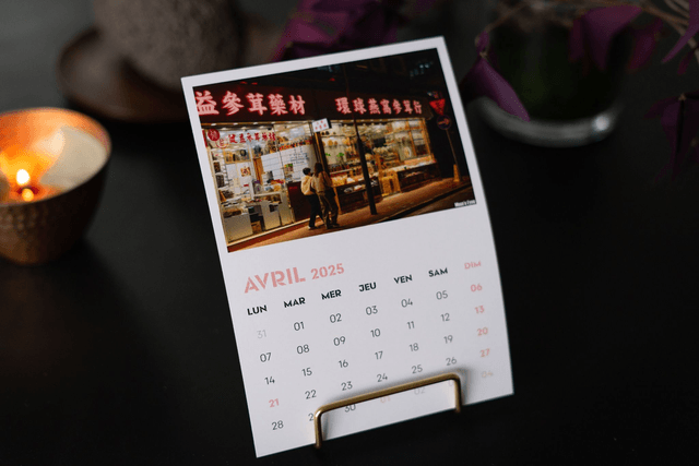 Calendrier Hong Kong vertical