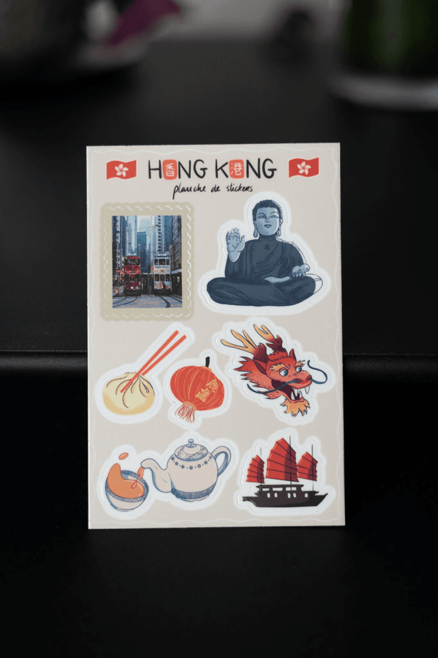 Planche stickers &quot;Agat &amp; Poppi à Hong Kong